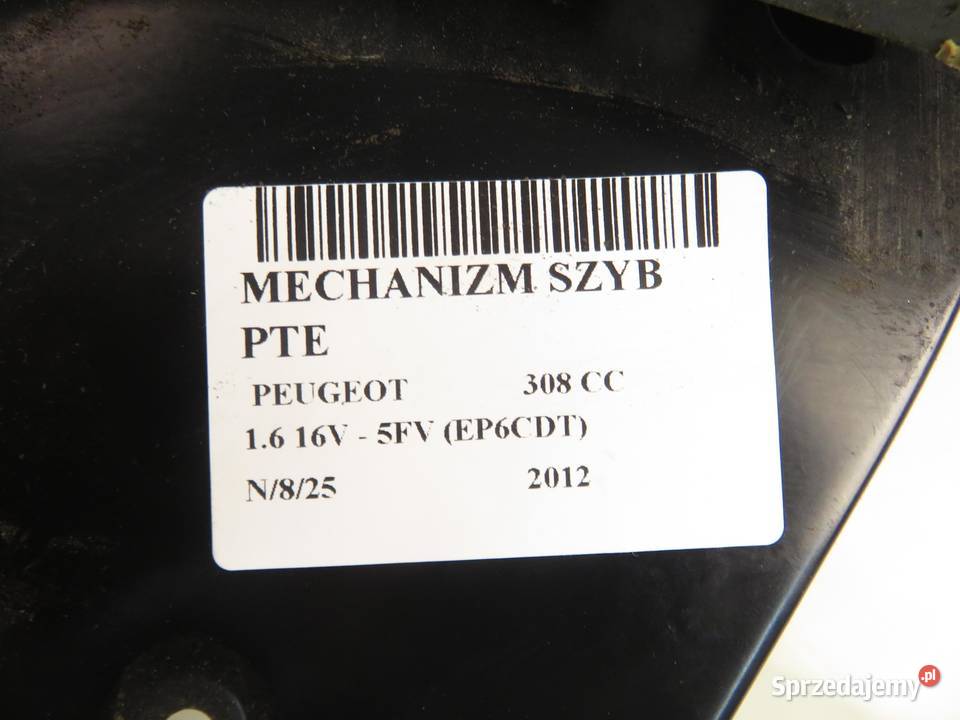 PODNOŚNIK SZYBY PRAWY TYLNY PEUGEOT 308 CC