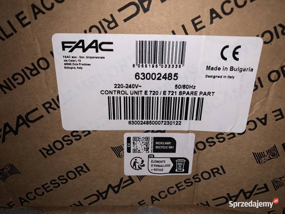 Faac E721 centrala sterująca wbudowana w układ Warszawa