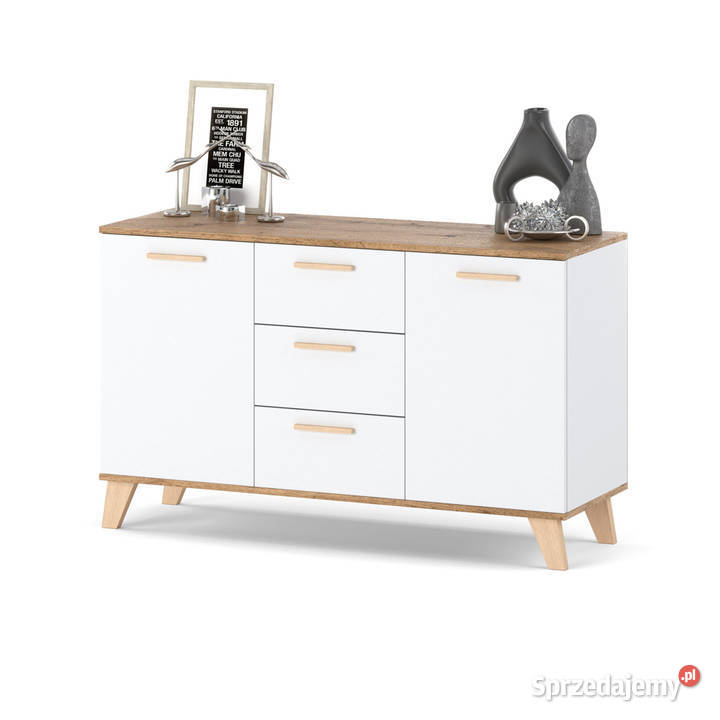 Komoda Biała Skandynawska Olivier 120 Szafka 75cm warmińsko-mazurskie Elbląg sprzedam