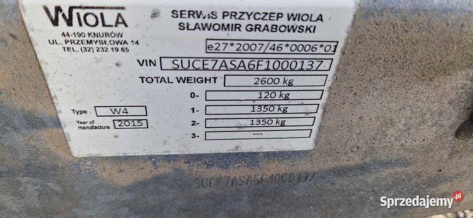 PRZYCZEPA CIĘŻAROWA WIOLA Burtowe i plandeki małopolskie Gorlice sprzedam