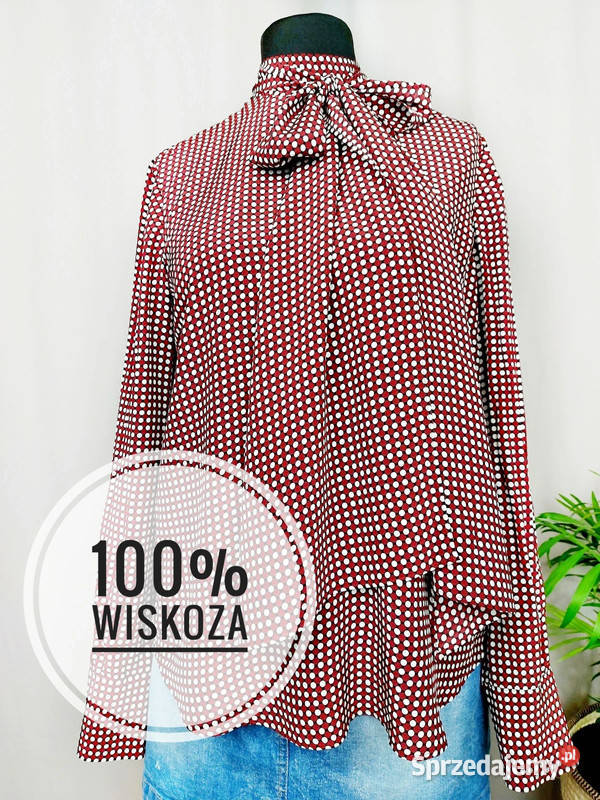 Bluzka damska w groszki kropki długi rękaw 100 Złoczew