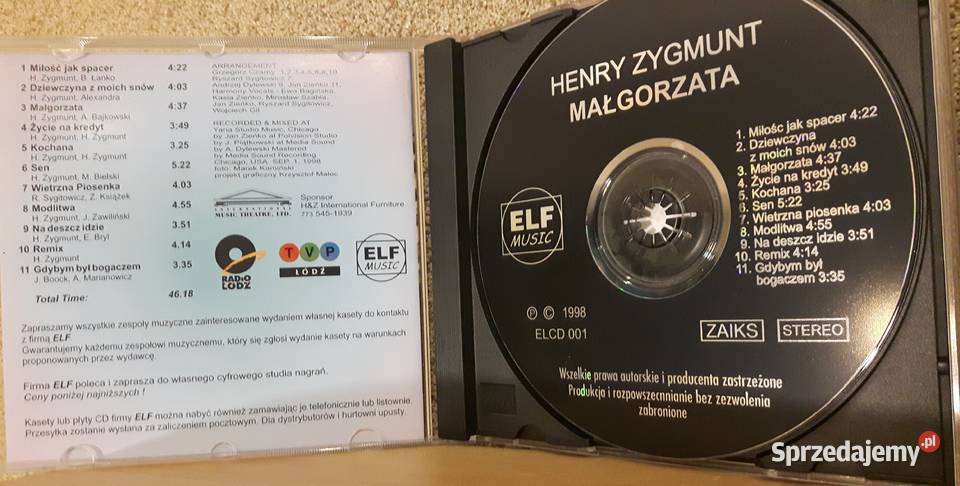 Henry Zygmunt Małgorzata płyta CD Lutomiersk