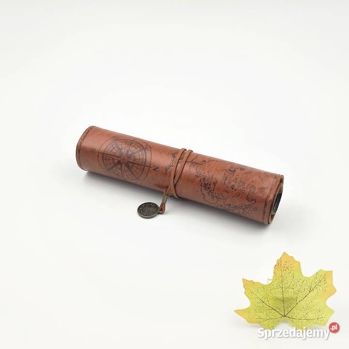 Piórnik szkolny zwijany skórzany mapa Zawiercie sprzedam