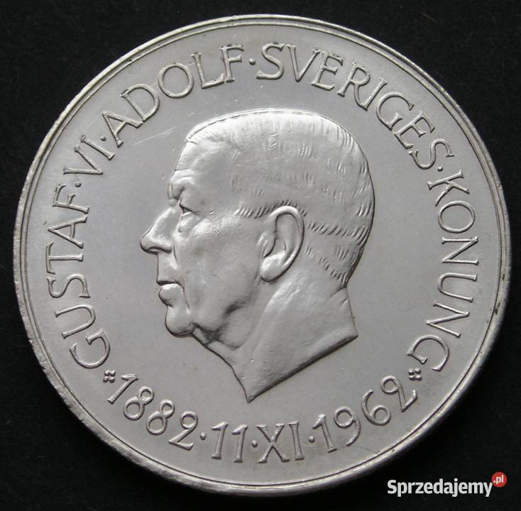 SZWECJA 5 KORON 1962 SREBRO Łódź