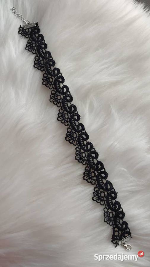 Czarny koronkowy choker ażurowy victorian goth Chokery sprzedam
