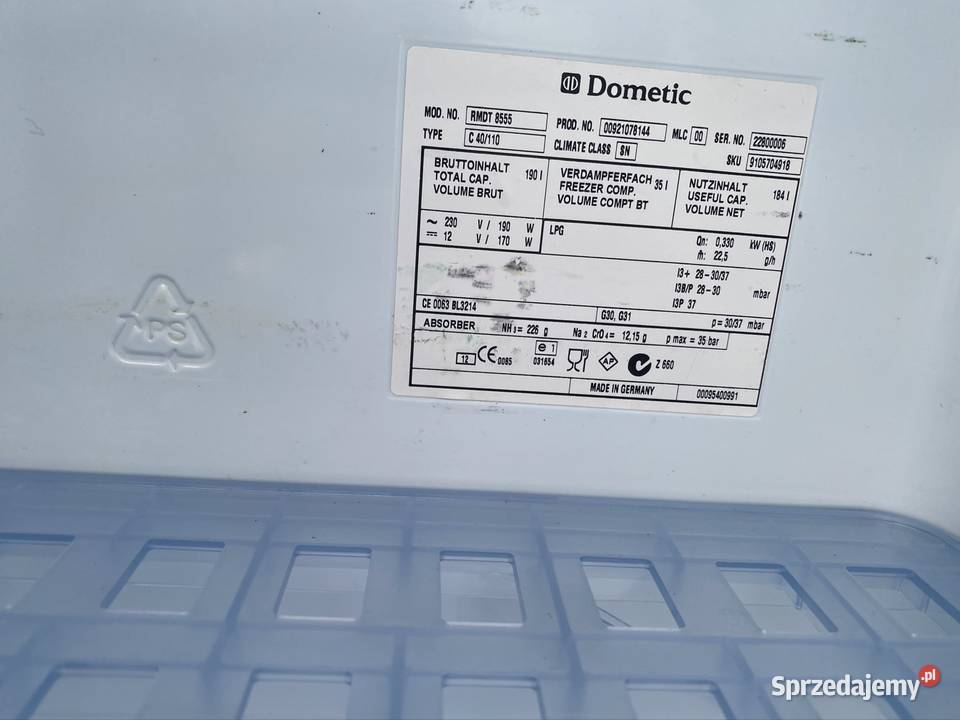 Dometic RMT 8555 lodówka 12v gaz230V kamper Zielona Góra
