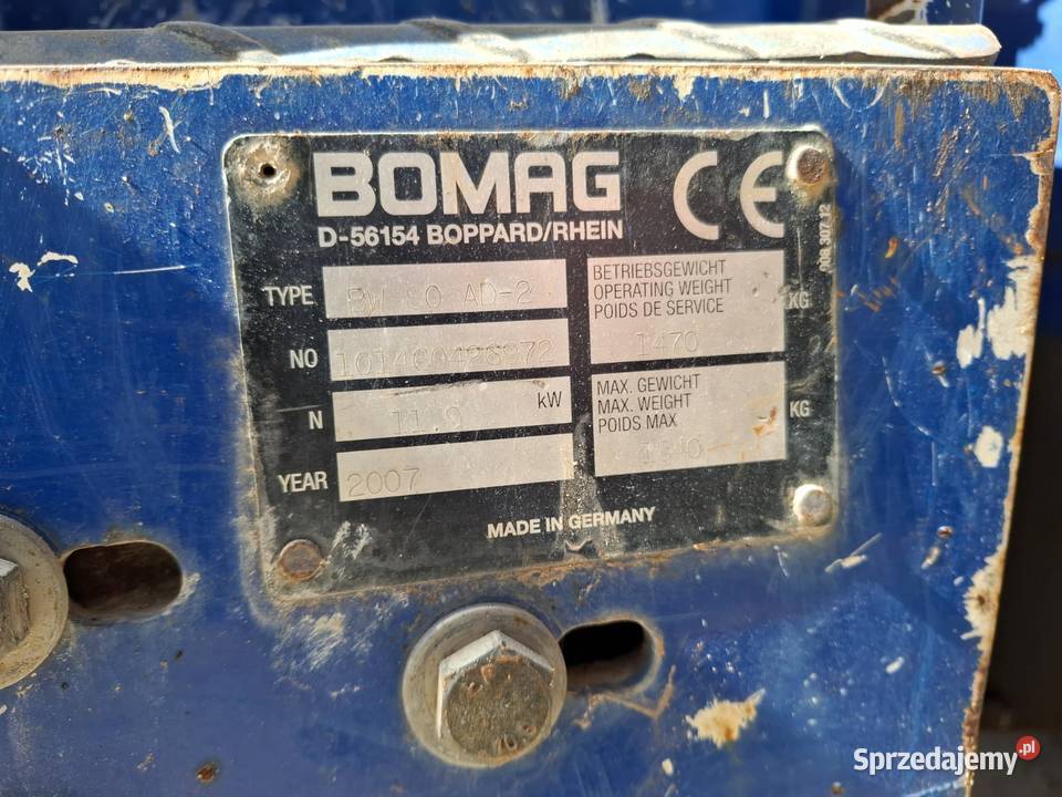 Walec drogowy BOMAG BW 80 AD2 2007 w pełni pełny VAT świętokrzyskie Skarżysko-Kamienna