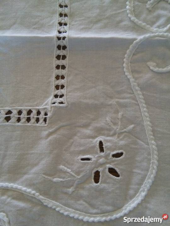 78 x 78 obrus haft holenderski biały serweta Dom i Ogród Gdynia