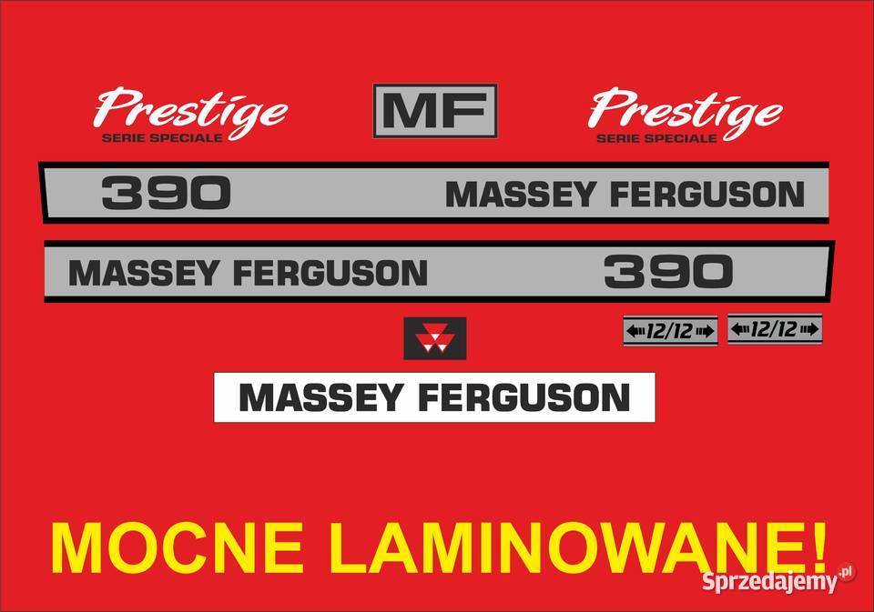 Naklejki massey ferguson 390 laminowane mocne Naklejki Bydgoszcz