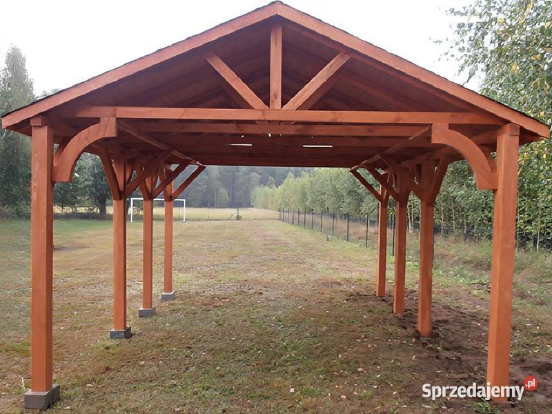 Wiata garażowa 1 drewniana 45x45m dach 2spadowy Parzymiechy