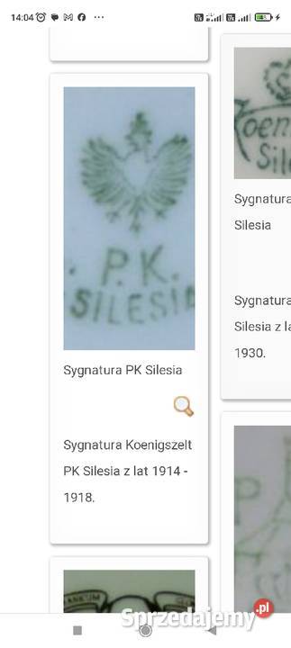 TALERZYKI DESEROWEi 1914 1918 SILESIA KOENIGSZE łódzkie Pabianice