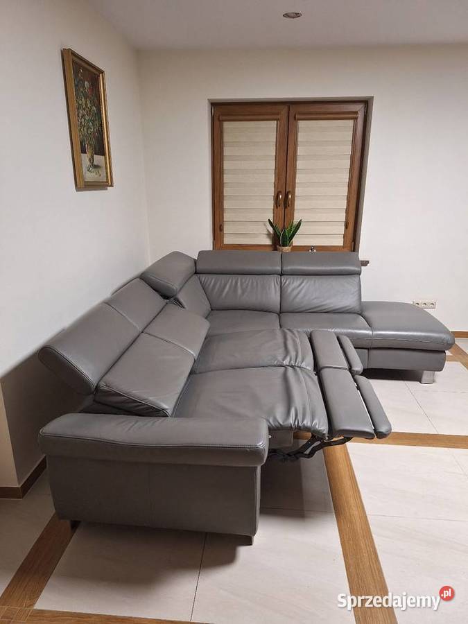 Narożnik wypoczynek skórzany skóra naturalna Borki sprzedam