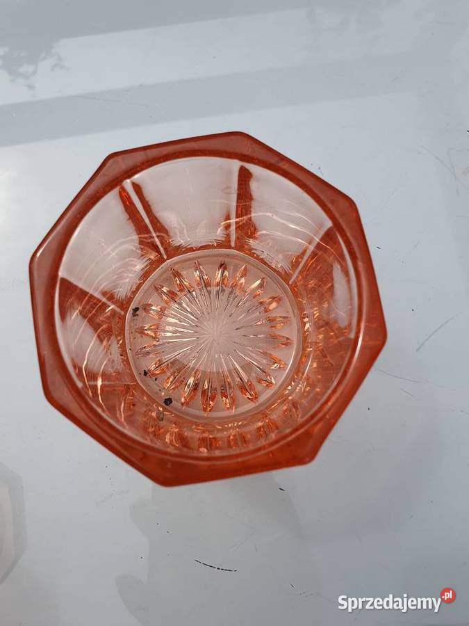 Pojemnik ze szkła rozalinowego Porcelana i szkło Myszków