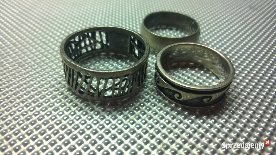 pierścionki obrączki 3 SREBRO 925