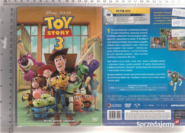 Toy Story 3 dubbing DVD mazowieckie Pruszków