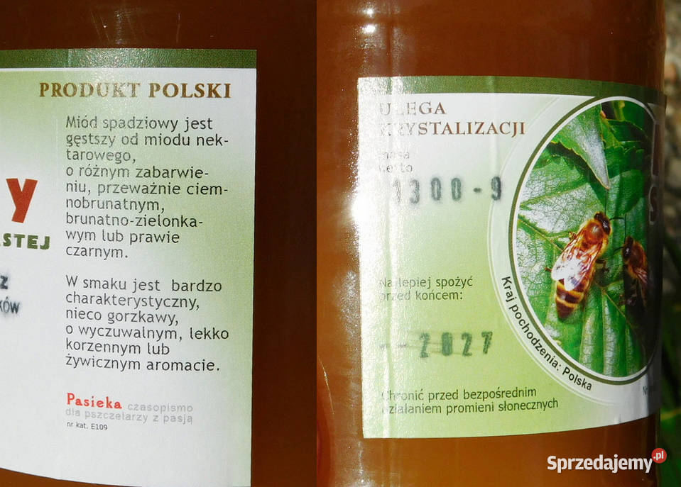 Polski prawdziwy miód spadziowy liściasty 2024