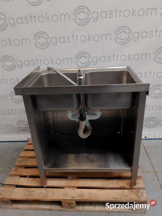 Stół z 2 zlewami drzwi przesuwne 80x60x85 Gastronomia Wrocław