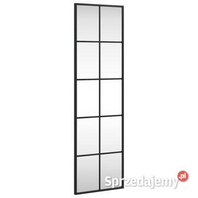 vidaXL Lustro ścienne czarne 30x100 prostokątne