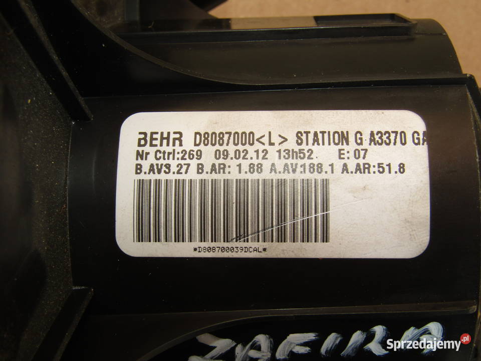 WENTYLATOR DMUCHAWY OPEL ZAFIRA B D8087000 EU łódzkie Mysłaków