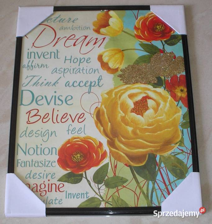 Obraz obrazek reprodukcja szkłem NAPISY 20 x 25 Kraków