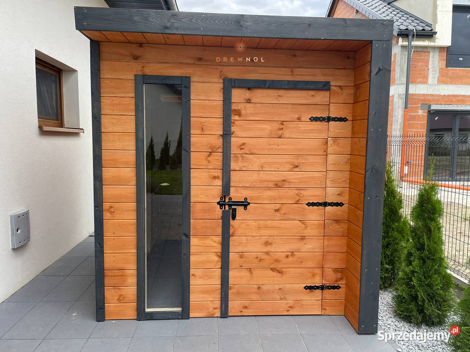 Domek narzędziowy nowoczesny domek plaski dach