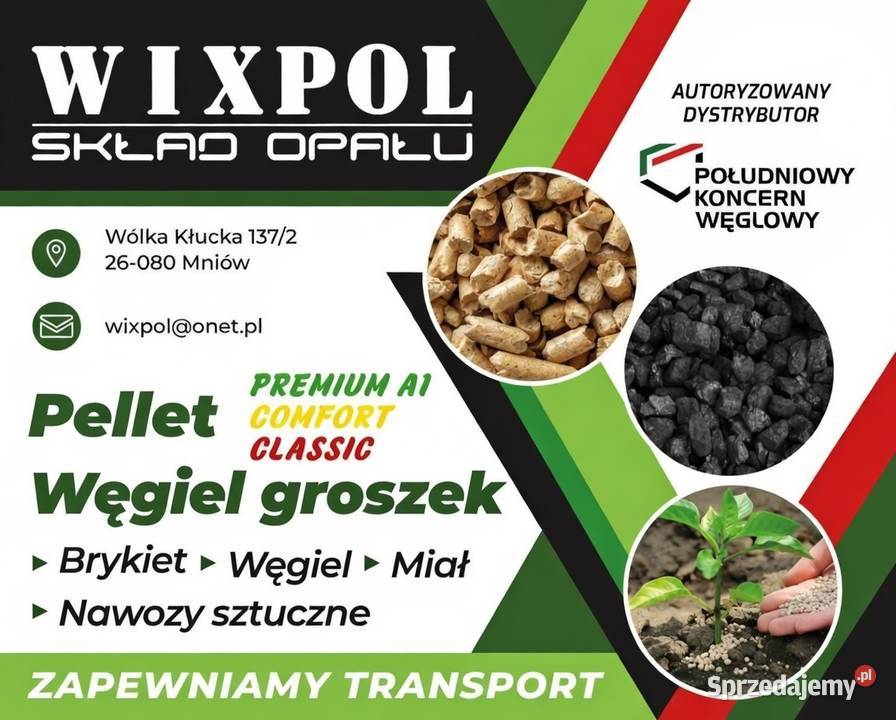 Pellet Olczyk 6mm w workach 15 HDS Transport Wólka Kłucka