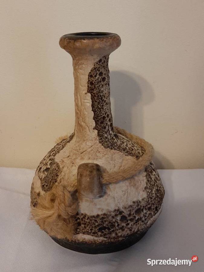 Duży wazon ceramiczny lava sygnowany Inowrocław