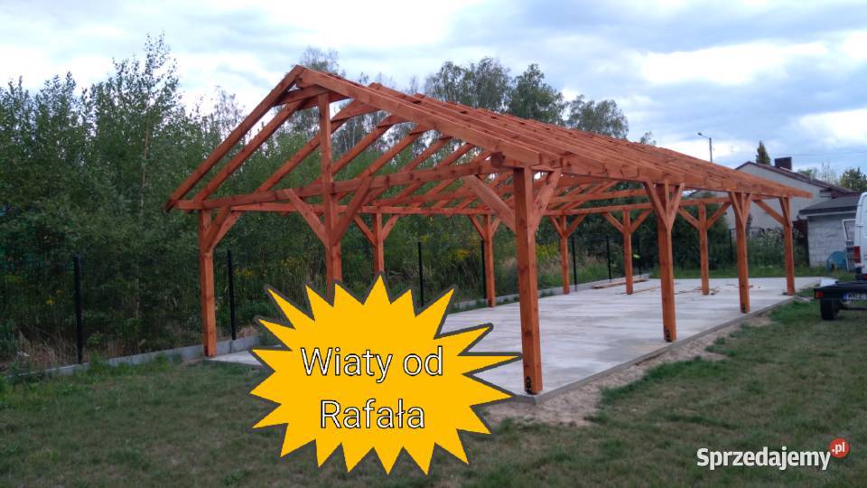Wiata drewniana garażowa z pomieszczeniem mazowieckie Kozienice