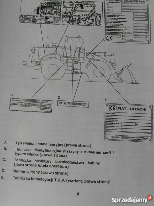 INSTRUKCJA OBSŁUGI DTR FIATHITACHI W270 i iNNE Szczecin