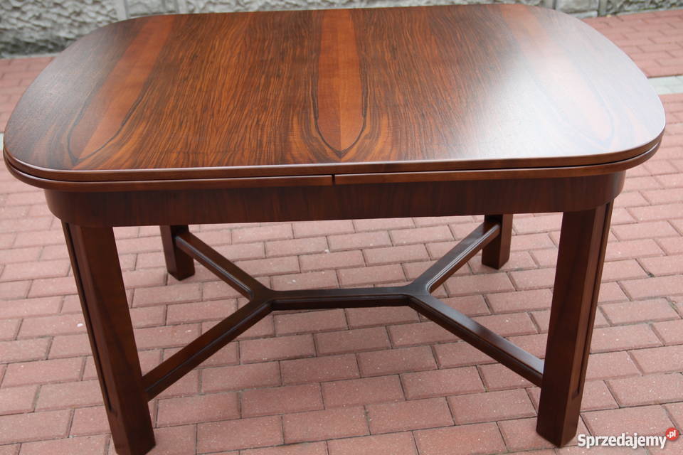 Stół stary artdeco rozkładany zgrabny okazja Swarzędz