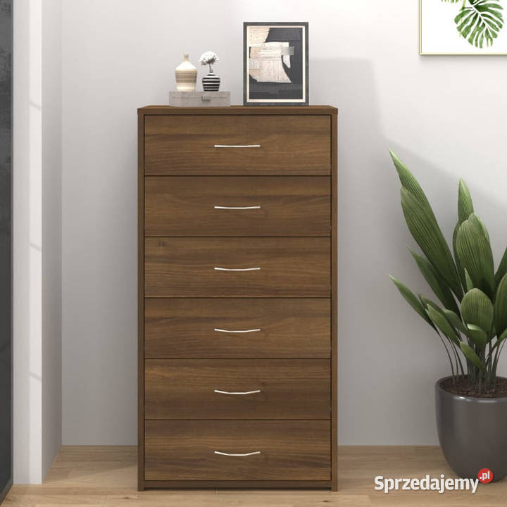Komoda z 6 szufladami brązowy dąb 50x34x96 sprzedam