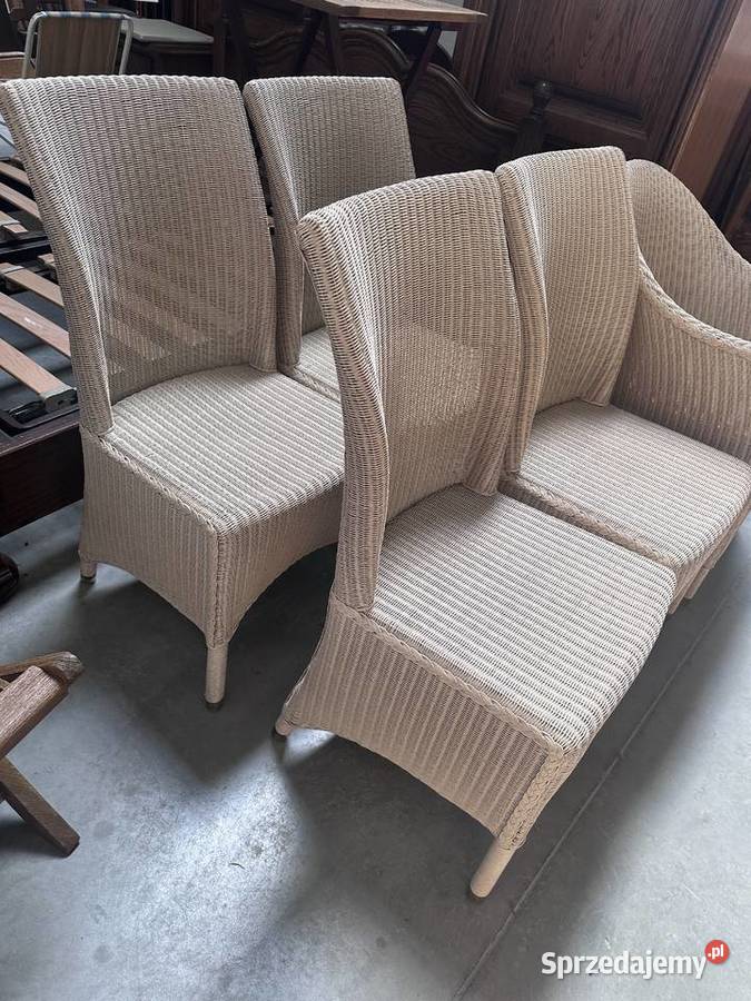 Piękne plecione krzesła marki Castle Loom Sławoszewek sprzedam