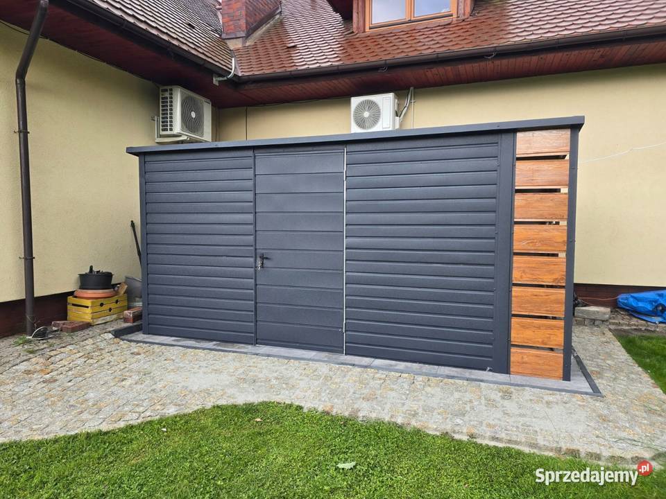 Schowek ogrodowy 5x3 jednospadowy ciemny grafit Jodłownik