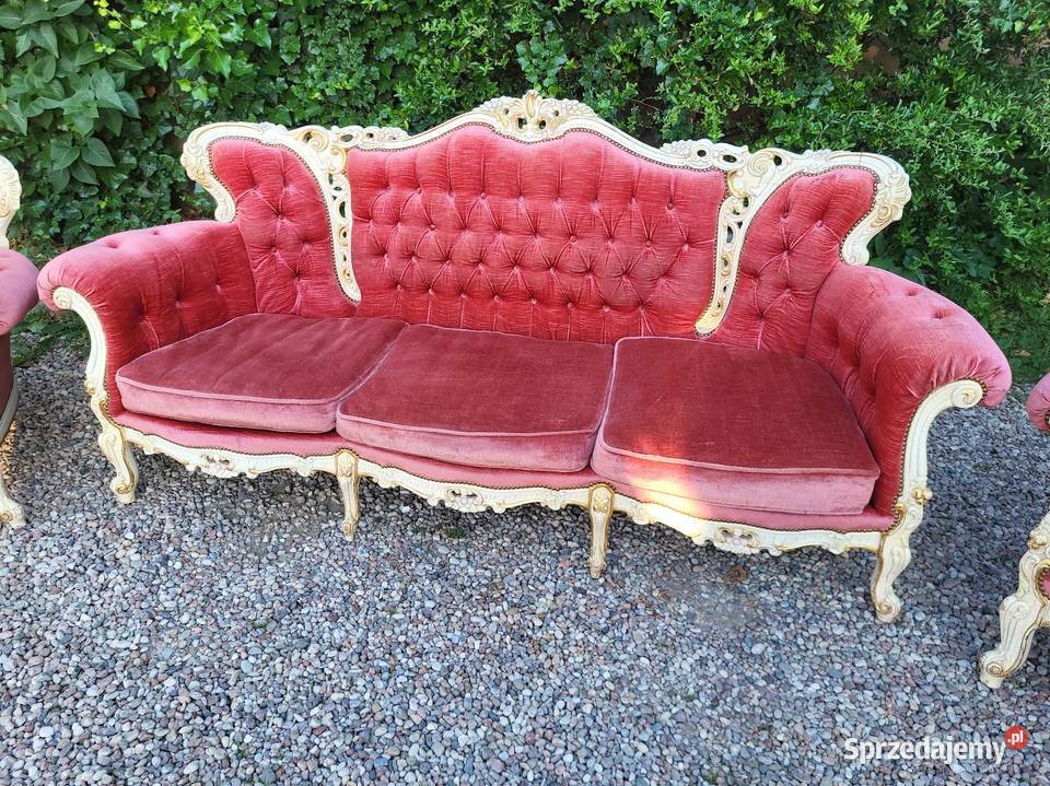 Piękny francuski komplet wypoczynkowy sofa 3 Sypniewo