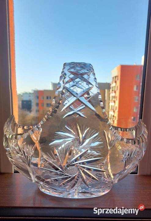 Wielki piękny kosz kryształowy PRL dolnośląskie Wrocław