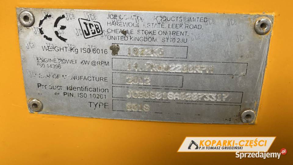 Mini koparka JCB 8018 skarpówka hydrauliczna 3 pomorskie Kosakowo