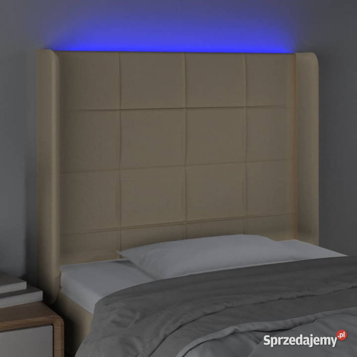Zagłówek do łóżka z LED kremowy 93x16x118128 mazowieckie Warszawa sprzedam