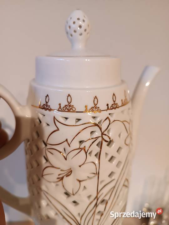 Porcelana ażurowo zdobiona zestaw do kawy małopolskie Gorlice
