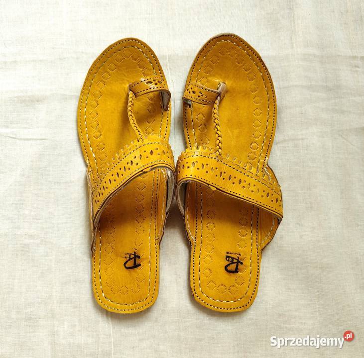 KOHYL Skórzane japonki kohalpuri 38 żółte skóra Szczecin sprzedam