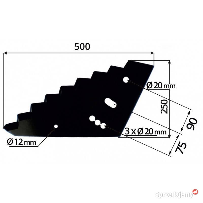 Nóż do paszowozu 500x8 mm mały Mayer zamiennik Kamionna