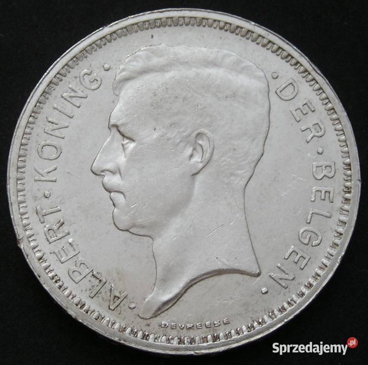 BELGIA 20 FRANKÓW 1934 KRÓL ALBERT SREBRO Łódź