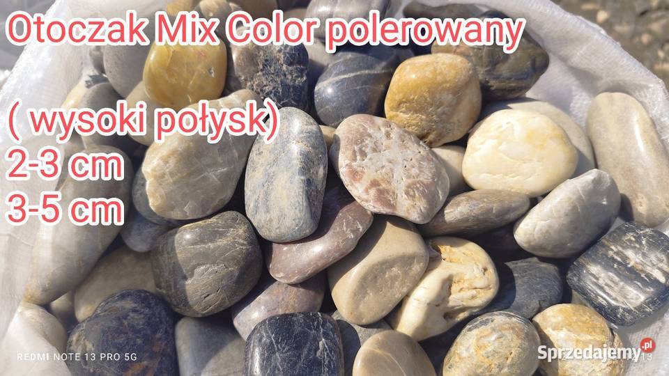 Otoczak Mix Color polerowany wysoki połysk Żwir i kamienie mazowieckie Roszczep
