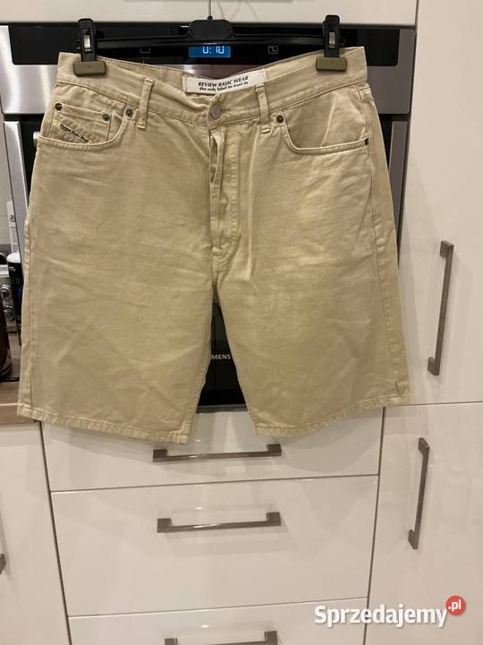 Spodnie Szorty Jeans Beżowe Męskie REVIEW BASIC Nowa Sól