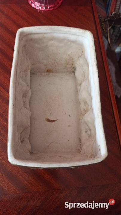 Doniczka z 3 aniołkami Z dwóch stron Osłonka Porcelana i szkło Gdańsk