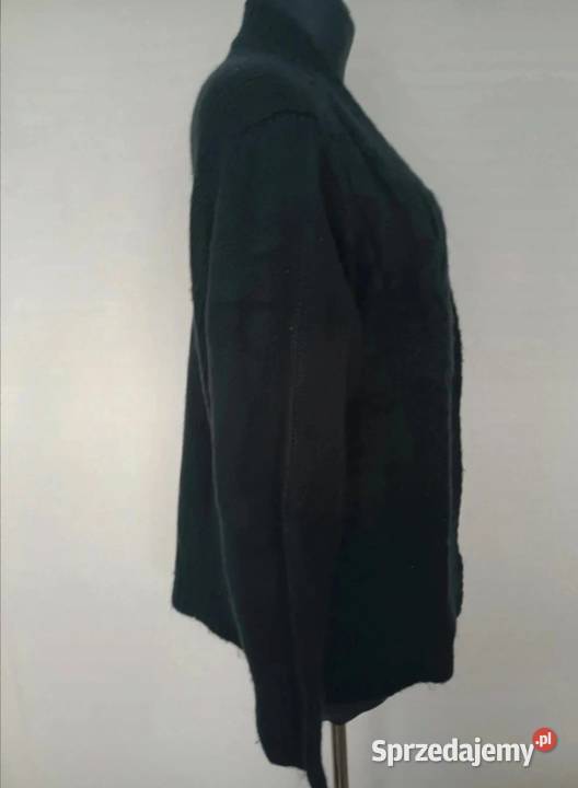 Kardigan Sweter czarny dziergany jesień zima 2YK Swetry i golfy podkarpackie