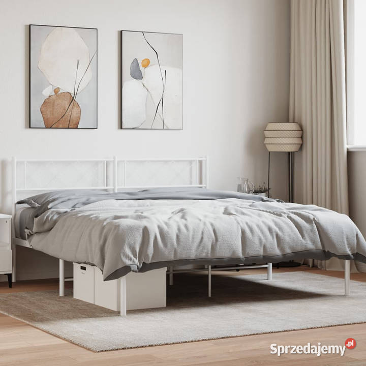 Łóżko Metalowe Białe Rama Łóżka Ze Stelażem 90cm Warszawa sprzedam