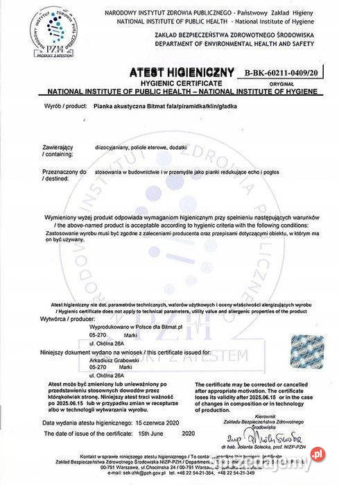 Piramidka 4 PIANKA Akustyczna Mata WYGŁUSZAJĄCA mazowieckie Łąki