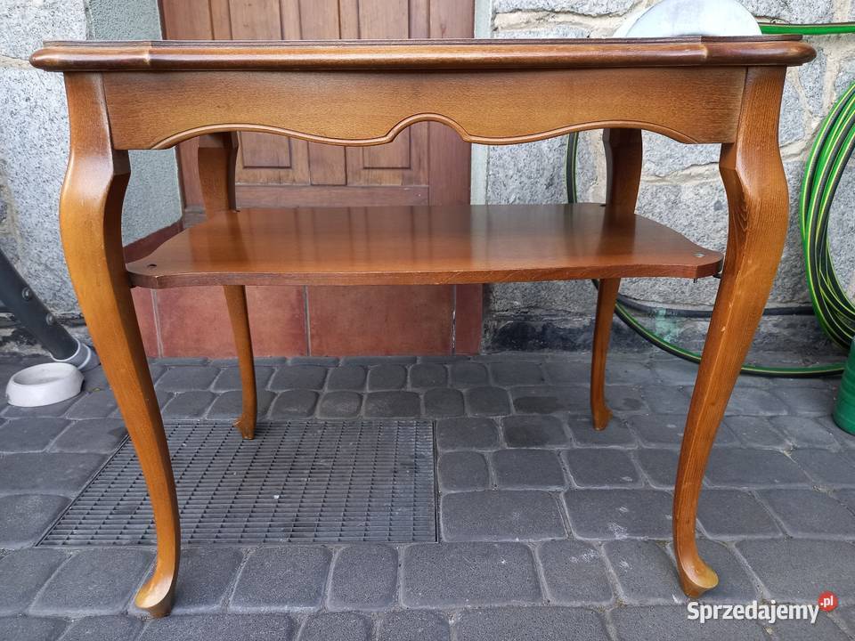 Stary stolik kawowy ludwikowski z półką vintage wielkopolskie Rawicz