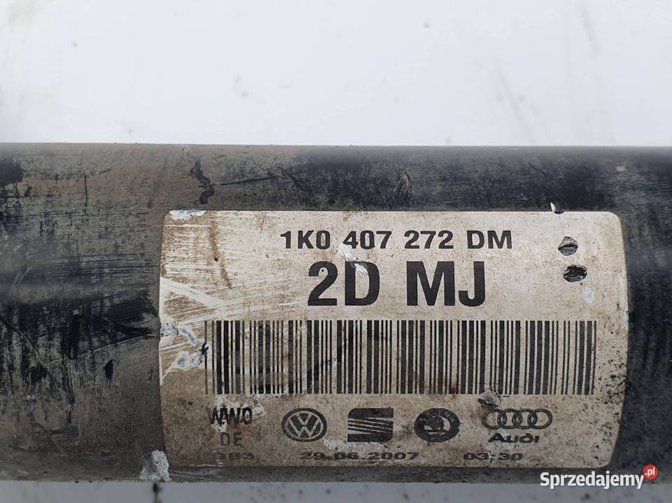 PÓŁOŚ PRAWA PRZÓD VOLKSWAGEN GOLF V 1K0407272DM Lipno