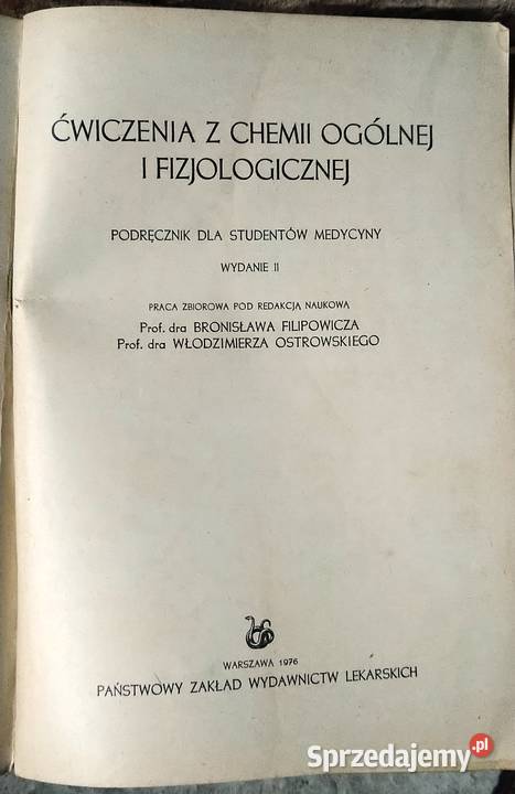 Ćwiczenia z Chemii Ogólnej i Fizjologicznej BF Książki naukowe i popularnonaukowe śląskie Gliwice